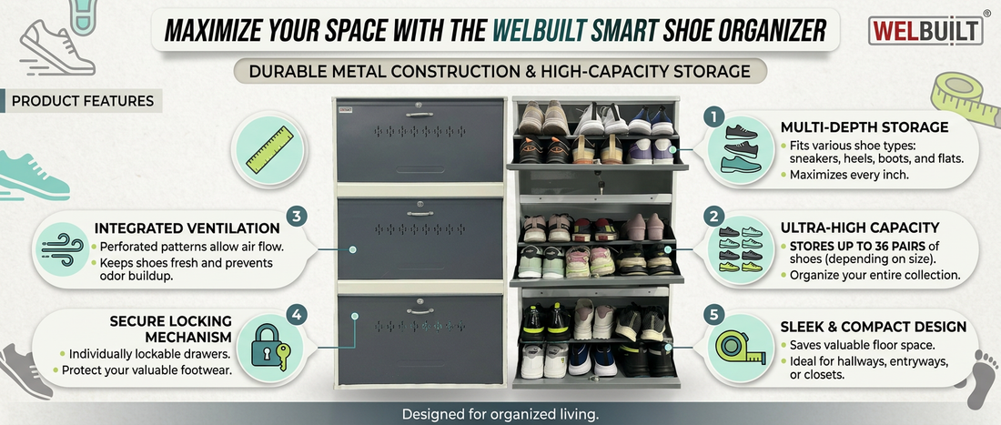 WELBUILT Smart Shoe Organizer – The Perfect Storage Solution