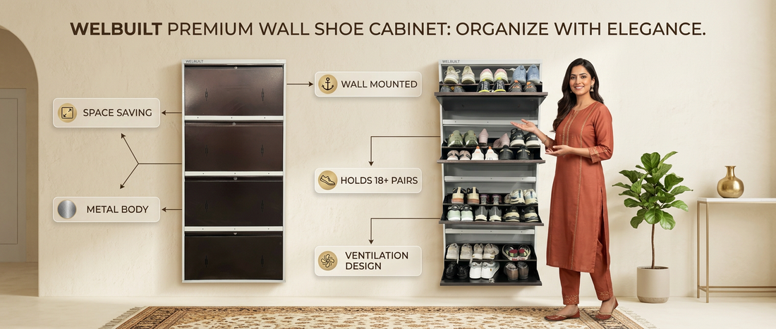 WELBUILT Premium Wall Shoe Cabinet – Smart Storage for Modern Homes