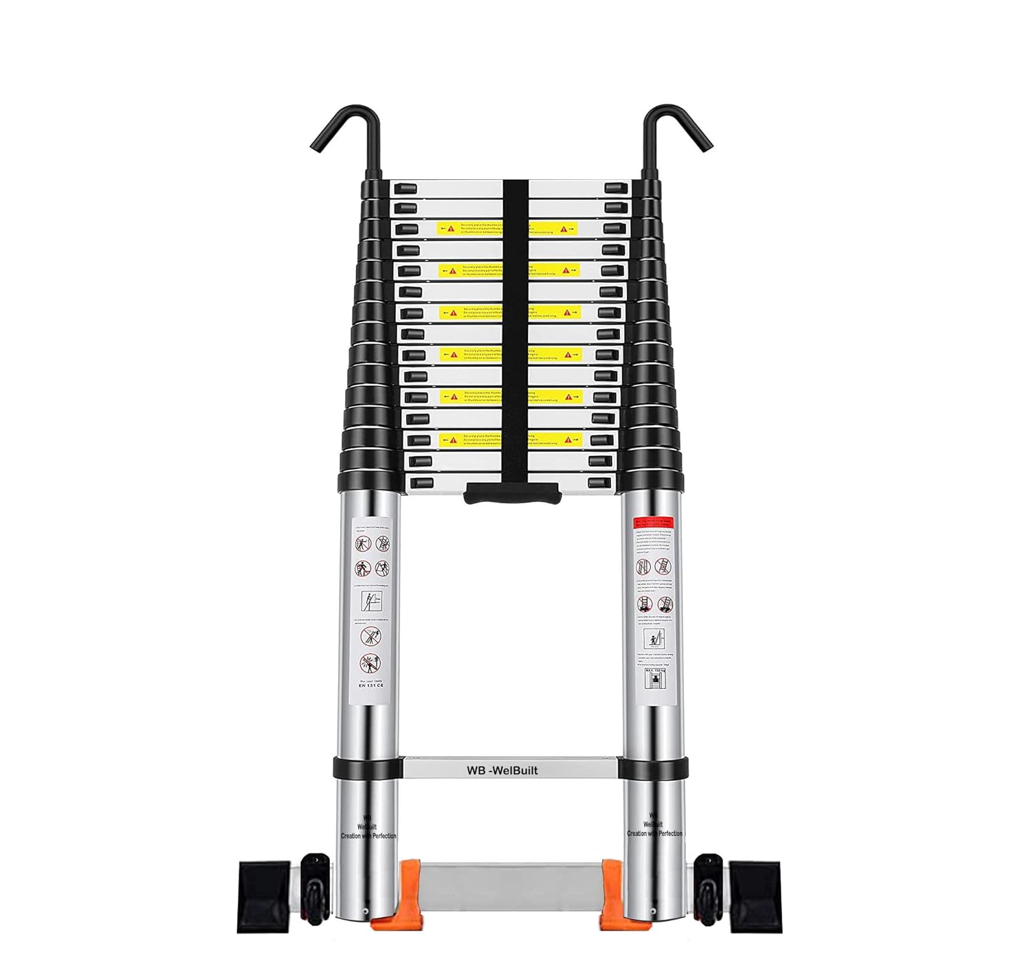 Aluminium Telescopic Ladder | En131 Certified Foldable Multipurpose Step Ladder for Home & Outdoor Use (20.5 Feet)-Ladders-Welbuilt Products-Aman Overseas