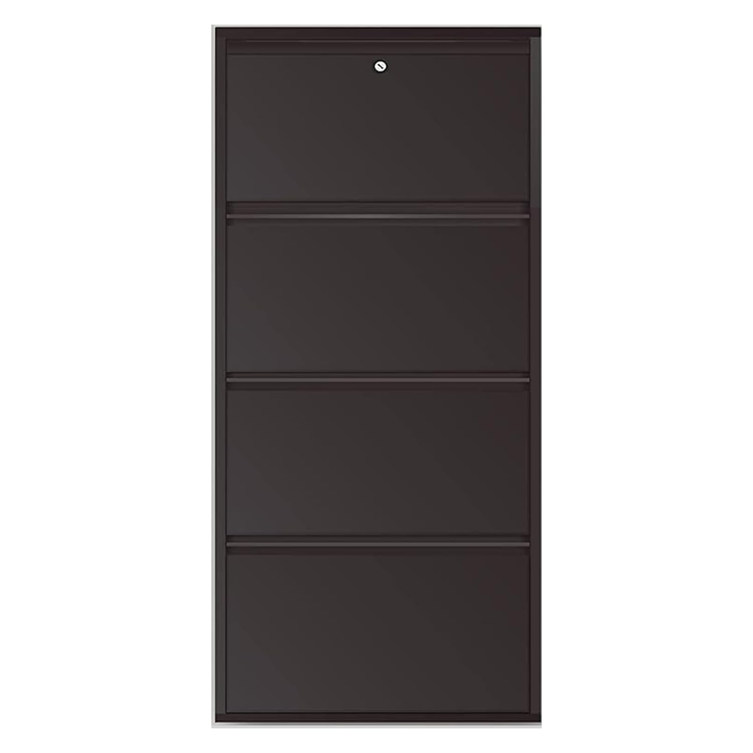 21" Wall Mounted Metal Shoe Rack 4 Door | 8-10 Pairs Footwear | Shoe Chappal Stand Organizer with Lock